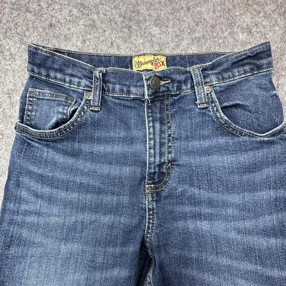 Wrangler 20X Jeans Girls 10 Blue Bootcut Adjustable Waist Embroidered Pockets